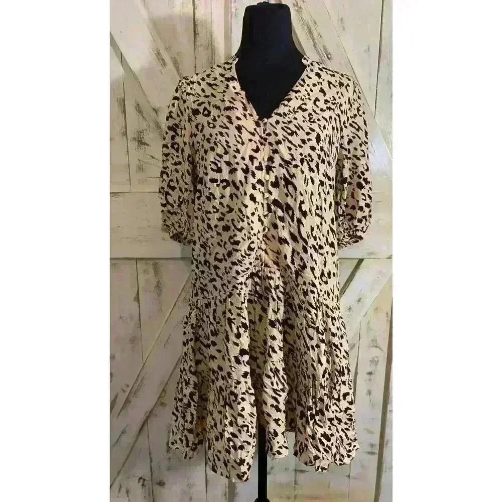 NWT Tinsel Brand Macy’s Leopard‎ Print High Low Dress (Size PS, NWT)
